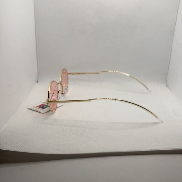 Eyedentification Oval 90’s Retro Women’s Gold Frame Pink Lens Sunglasses - Picture 3 of 4